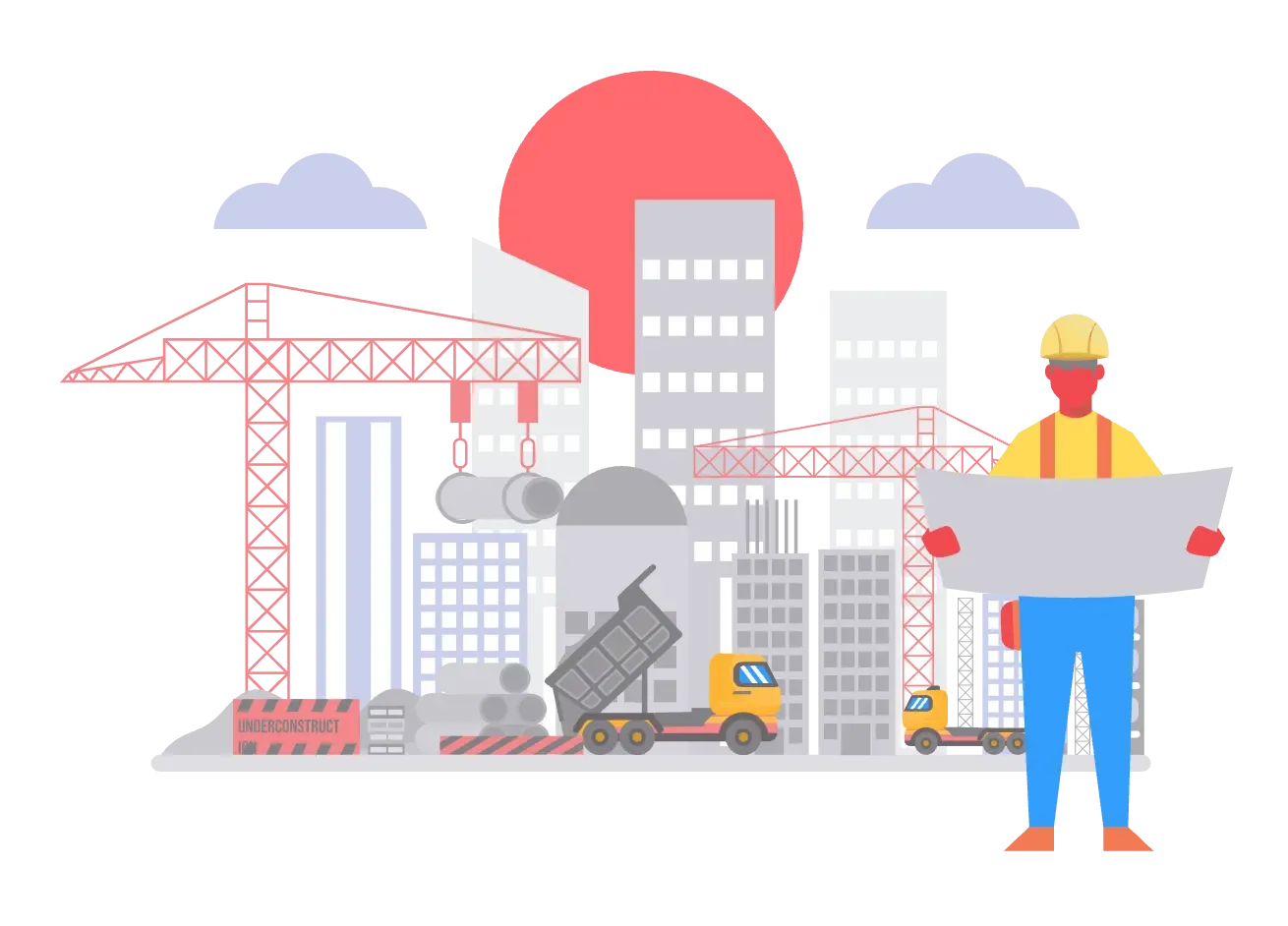 Illustrated image of construction site